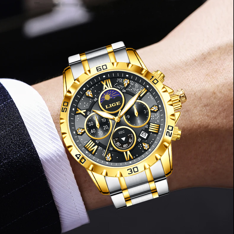Luxury Watch Men - Orologio da Uomo LIGE di Lusso,