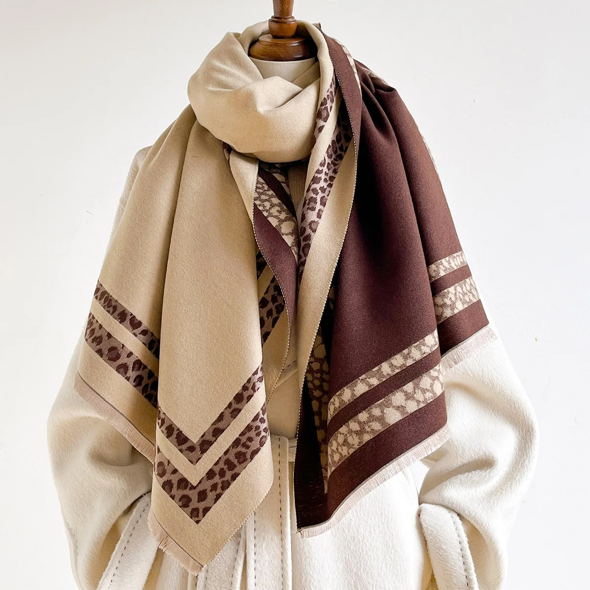 Cashmere Scarf - Sciarpa Invernale Reversibile Calda e Ampia