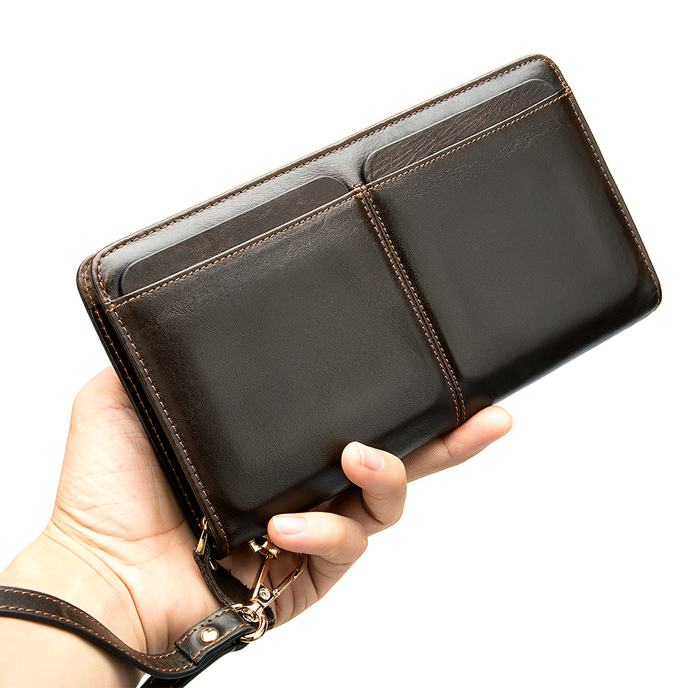 Leather Wallet Men - Portafoglio in Pelle a Doppio Scomparto,