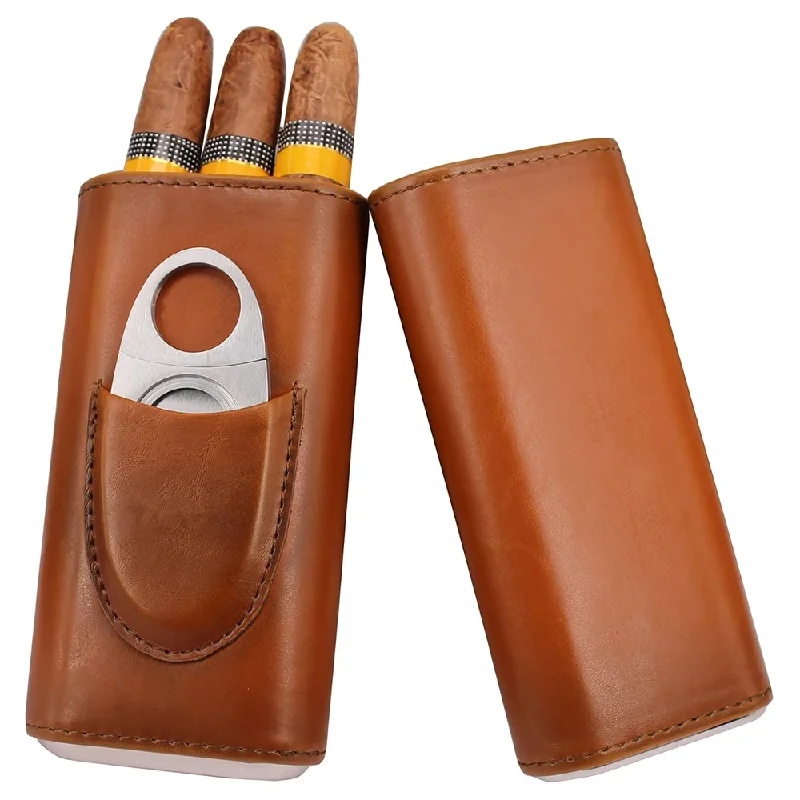 Premium Cigar Case - Custodia in pelle per tre sigari