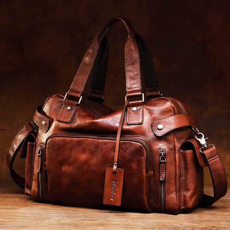 Travel Luggage Set - Borsa da uomo vintage con gomma