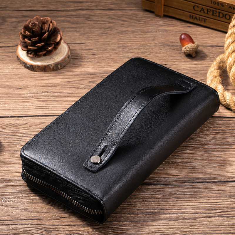 Leather Wallet Men - Nuovo Portafoglio Lungo da Uomo in