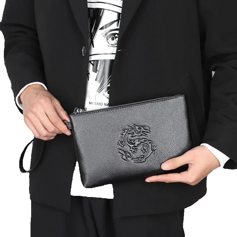 Leather Wallet Men - Borsa a tracolla da uomo in